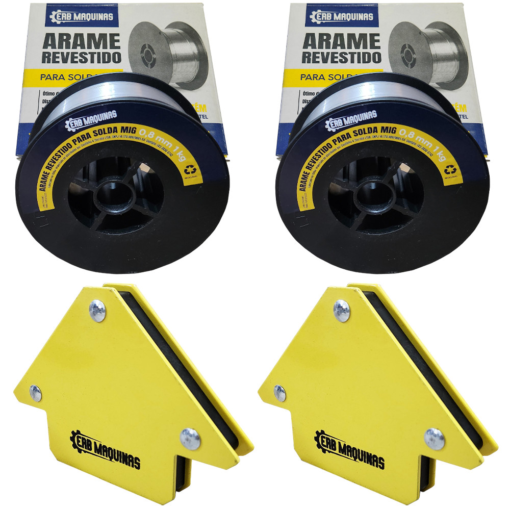 Kit Consumiveis Para Solda Arame Tubular Rolo 1kg 0.8mm com Esquadro Magnetico 10kg Erbmaquinas Kit Consumiveis Para Solda Arame Tubular Rolo 1kg 0.8mm com Esquadro Magnetico 10kg Erbmaquinas - Oferta na Shopee