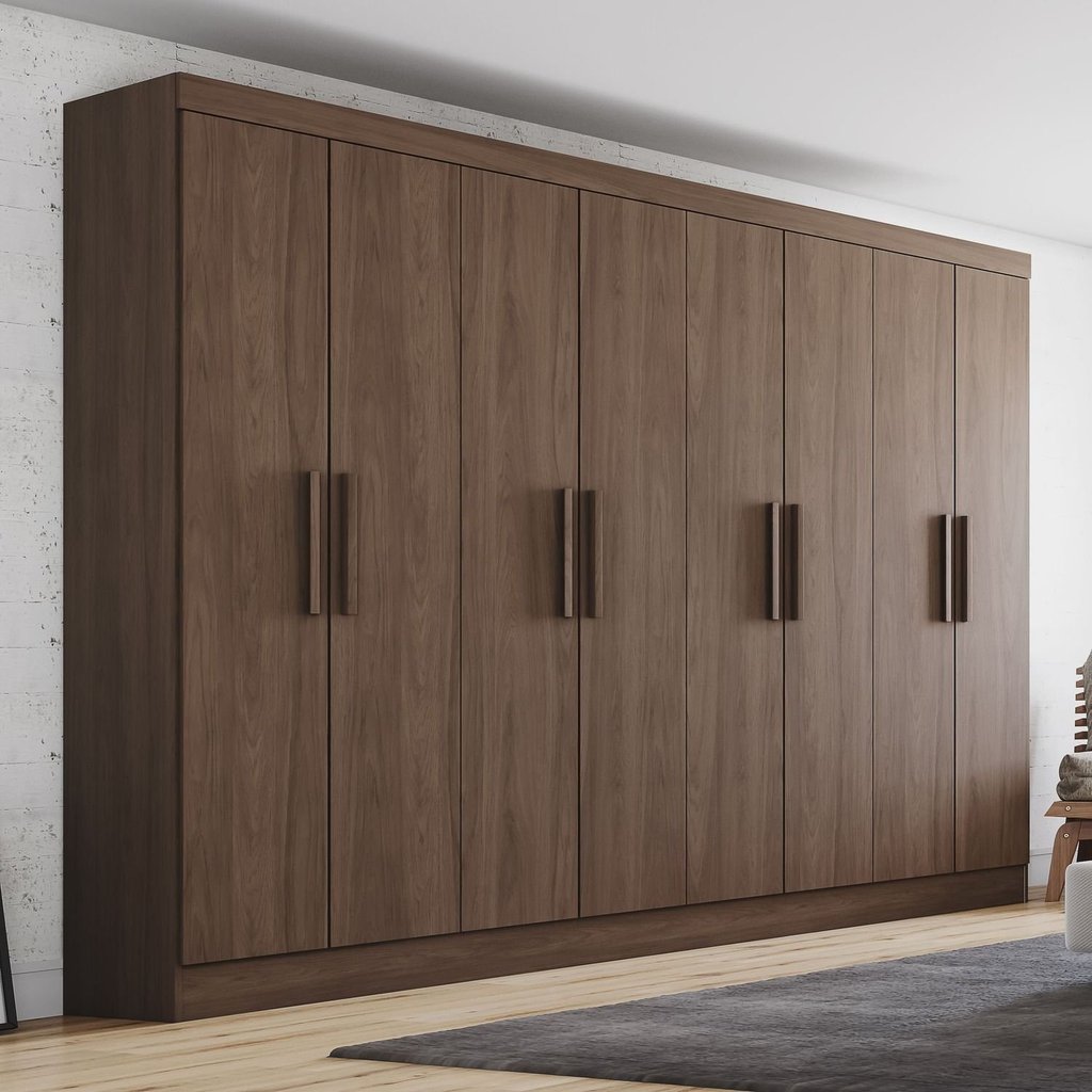 Guarda-Roupa Casal 8 Portas 4 Gavetas Devon Henn Castanho HP Guarda-Roupa Casal 8 Portas 4 Gavetas Devon Henn Castanho HP