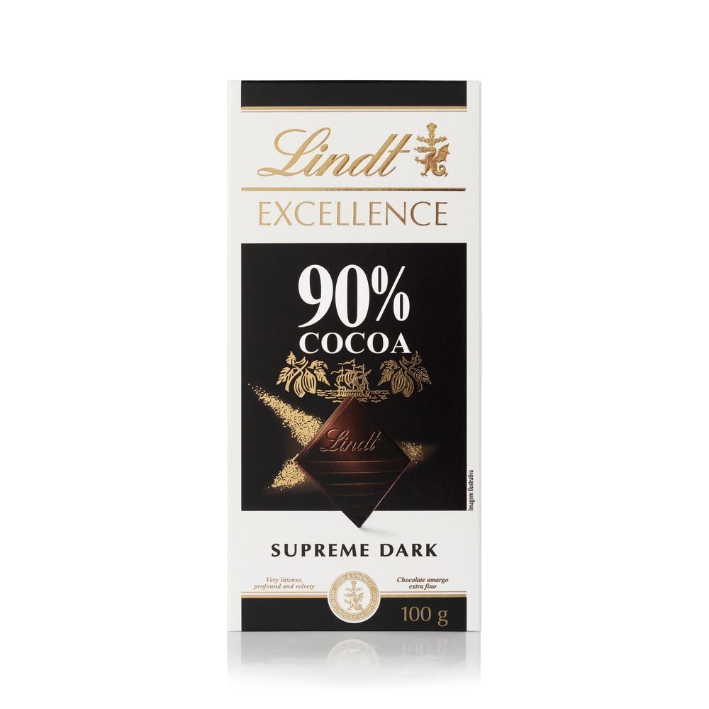 Chocolate Lindt Excellence 90% Cocoa Supreme Dark 100g - Oferta na Shopee