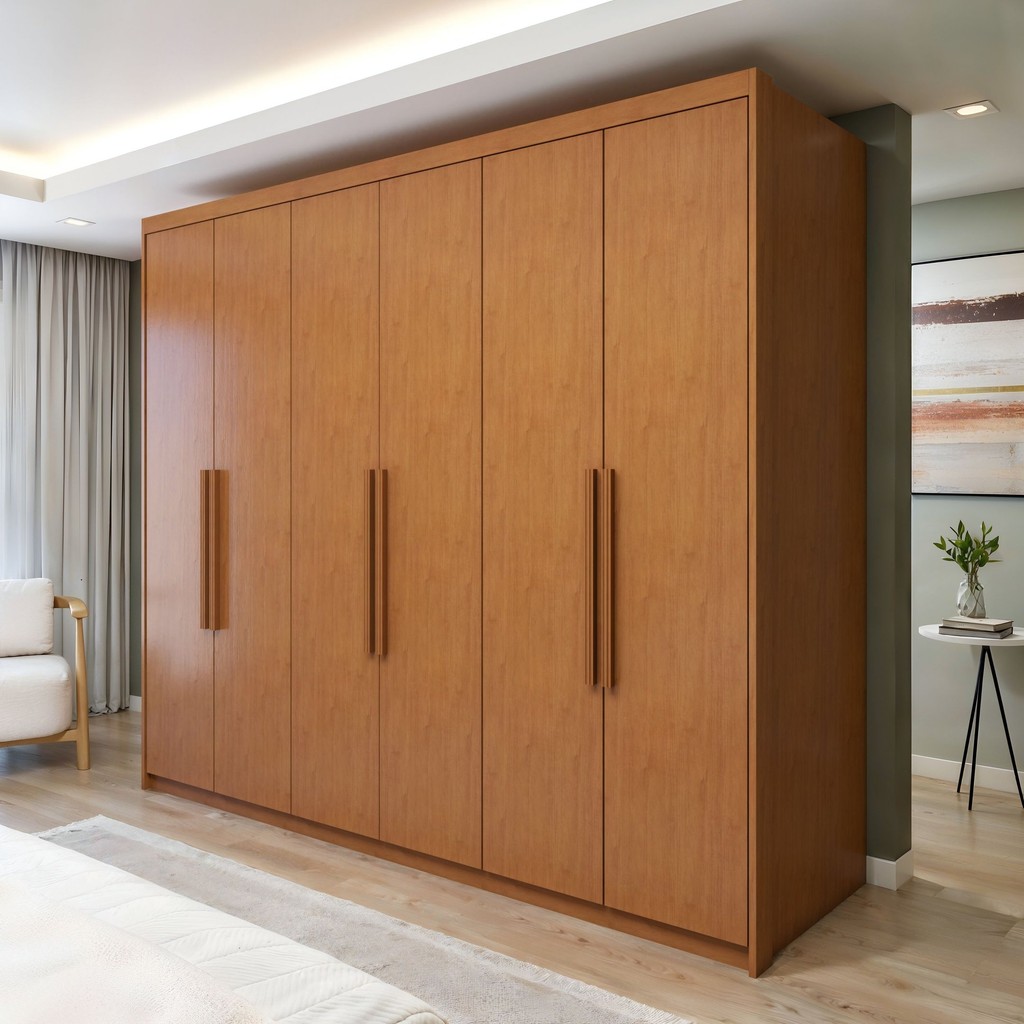Guarda Roupa Áries 6 Portas 5 Gavetas Amêndoa Clean Guarda Roupa Áries 6 Portas 5 Gavetas Amêndoa Clean - Oferta na Shopee