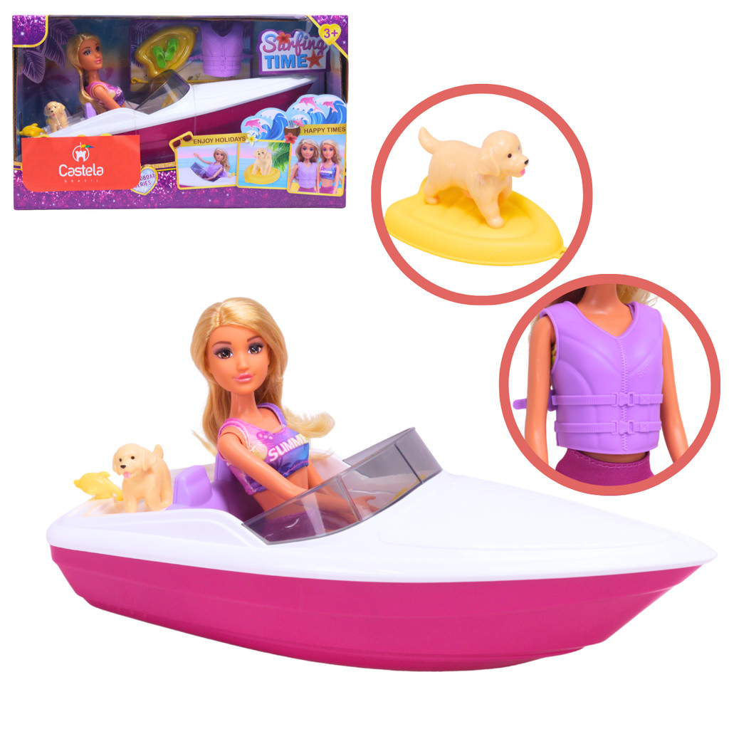 Boneca Anlily Lancha e Cachorrinho Fashion Castela Boneca Anlily Lancha e Cachorrinho Fashion Castela - Oferta na Shopee
