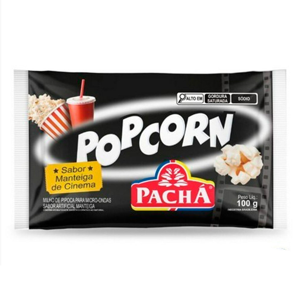 Pipoca para Microondas Pop Corn Pachá Sabor Manteiga de Cinema 100g - Oferta na Shopee