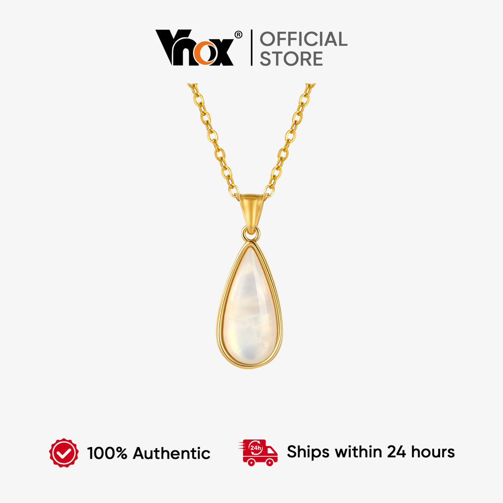 Vnox Ouro Branco Concha Gota De Água Pingente Colar Para Mulheres Meninas À Prova Dwaterproof & Não Desbotamento Enviar - Oferta na Shopee
