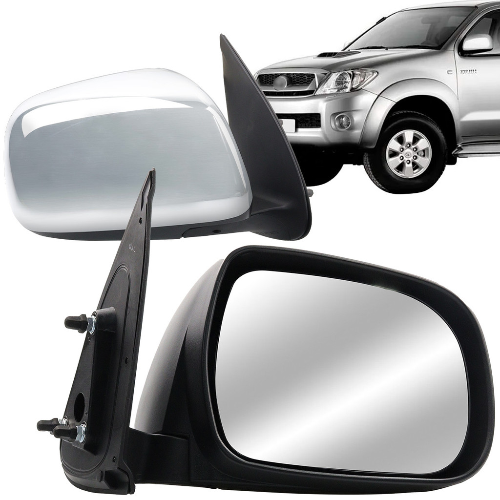 Retrovisor Hilux 2005 2006 2007 2008 2009 2010 2011 Controle Manual Cromado Retrovisor Hilux 2005 2006 2007 2008 2009 2010 2011 Controle Manual Cromado - Oferta na Shopee