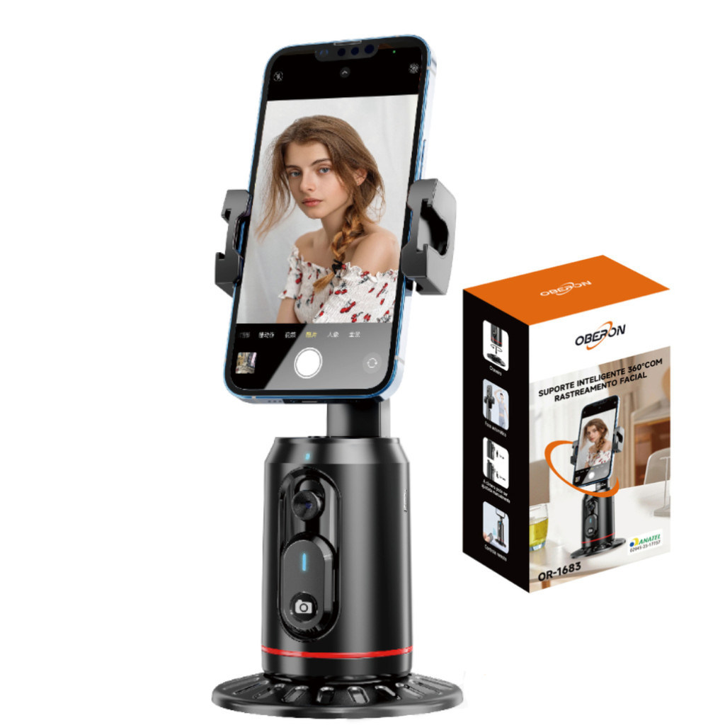 Suporte de Celular Rastreamento Facial Gimbal Estabilizador Inteligente Bluetooth Controle Remoto Oberon OR-1683 - Oferta na Shopee