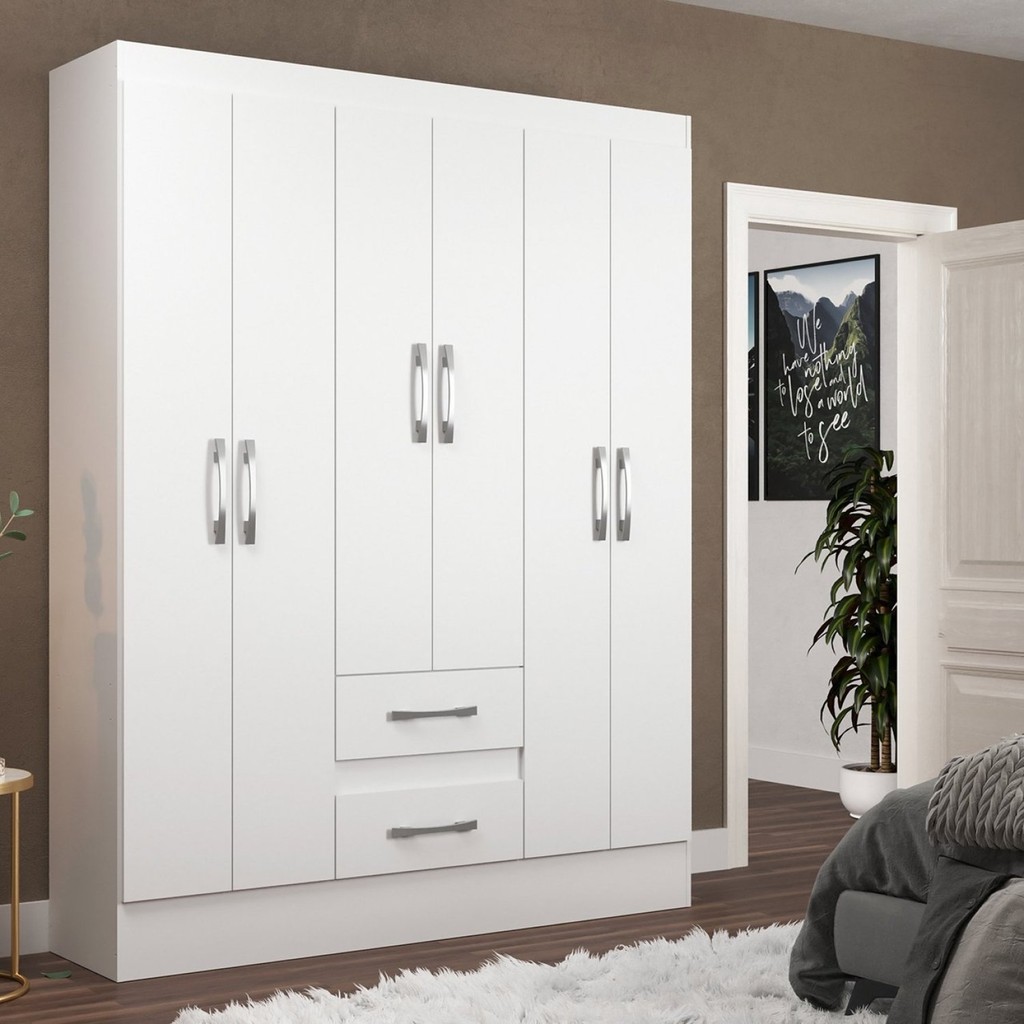 Guarda Roupas Solteiro 6 Portas 2 Gavetas Magistral Branco Guarda Roupas Solteiro 6 Portas 2 Gavetas Magistral Branco - Oferta na Shopee