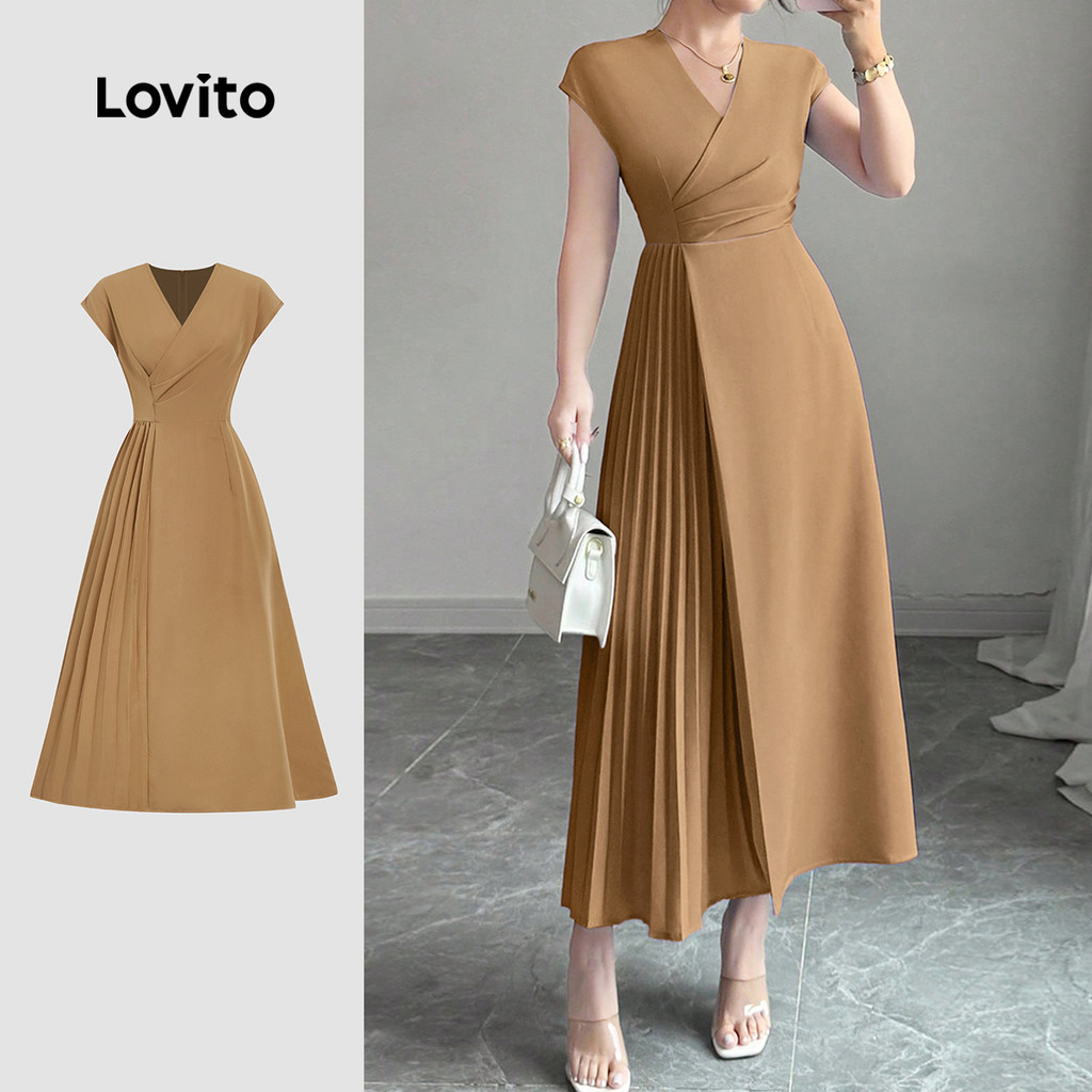 Lovito Vestido Casual Assimétrico de Primavera/verão em Caqui para Mulheres L150ED193 Lovito Vestido Casual Assimétrico de Primavera/verão em Caqui para Mulheres L150ED193 - Oferta na Shopee