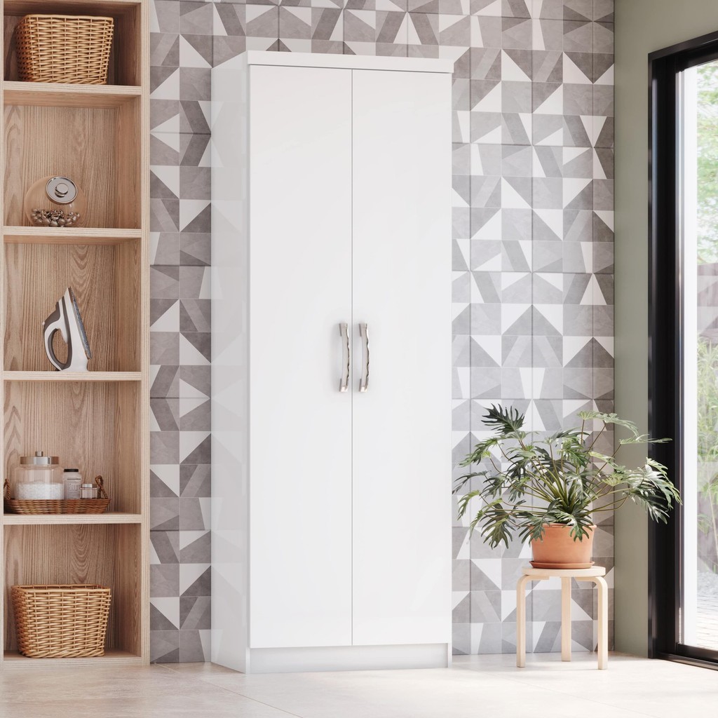 Armário Multiuso 2 Portas Leve Branco Armário Multiuso 2 Portas Leve Branco - Oferta na Shopee