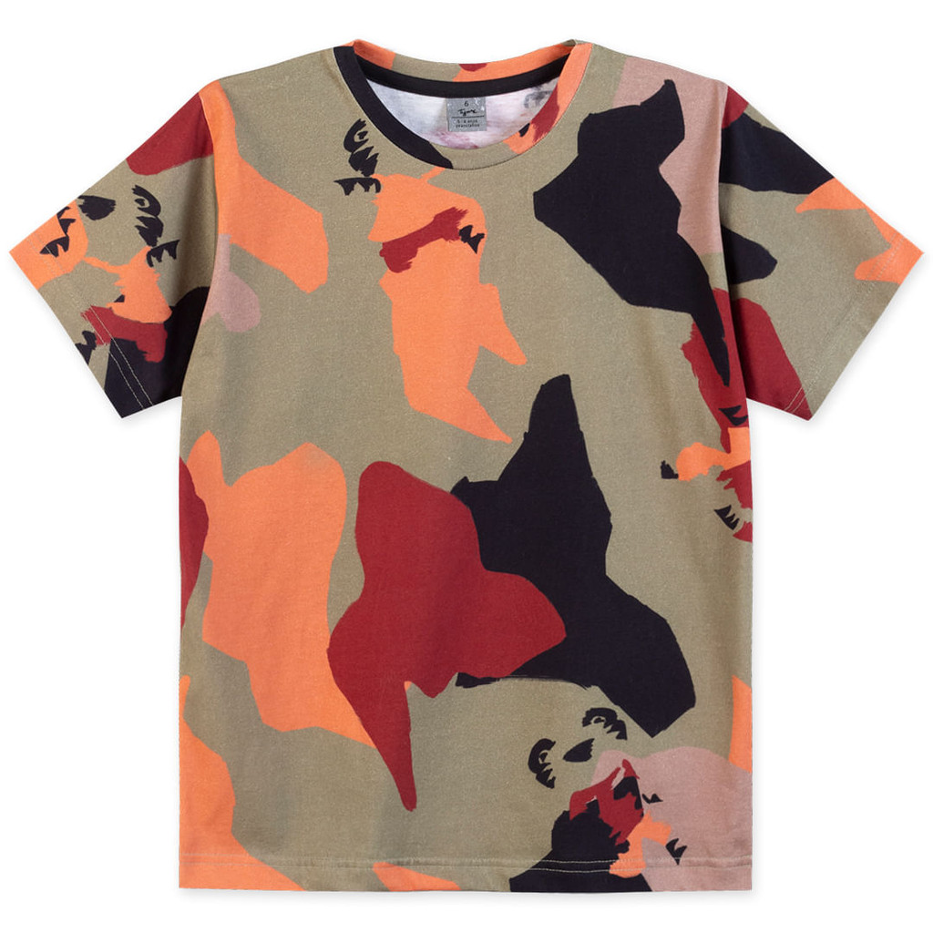 Camiseta Geométrica Manga Curta Infantil Masculina Tigor T. Tigre - Oferta na Shopee