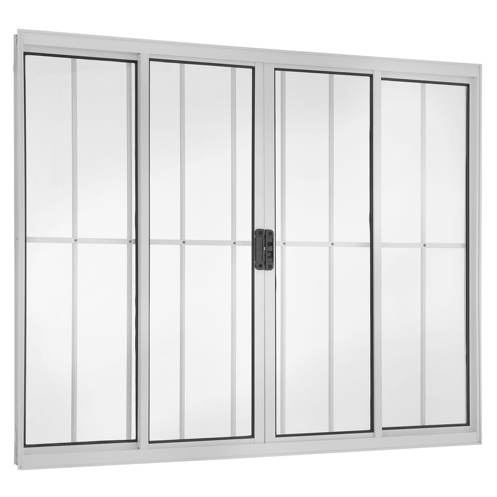 Janela de Alumínio de Correr 120x150cm com Grade 4 Folhas Central Ecosul Esquadrisul Branco Janela de Alumínio de Correr 120x150cm com Grade 4 Folhas Central Ecosul Esquadrisul Branco - Oferta na Shopee