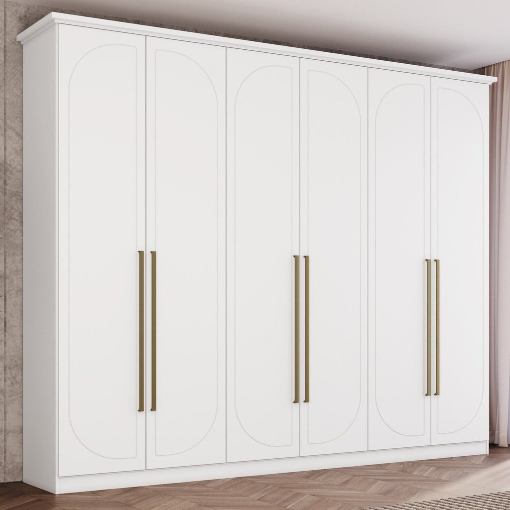 Guarda Roupa Casal Nova York 6 Portas com Amortecimento 6 Gavetas com Usinagem Espresso Móveis Branco Guarda Roupa Casal Nova York 6 Portas com Amortecimento 6 Gavetas com Usinagem Espresso Móveis Branco - Oferta na Shopee