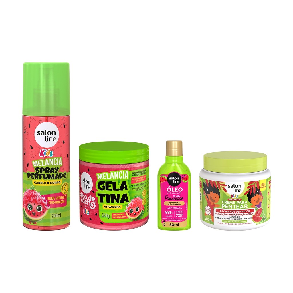 Kit Melancia com Spray + Creme para Pentear 500gr + Gelatina + óleo Reparador Kit Melancia com Spray + Creme para Pentear 500gr + Gelatina + óleo Reparador - Oferta na Shopee