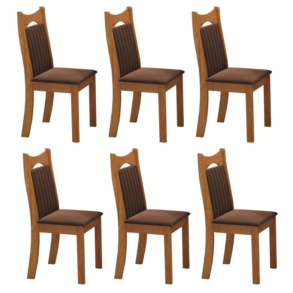 Kit 6 Cadeiras de Jantar Estofadas Veludo Dalas Yescasa Bombom Kit 6 Cadeiras de Jantar Estofadas Veludo Dalas Yescasa Bombom - Oferta na Shopee