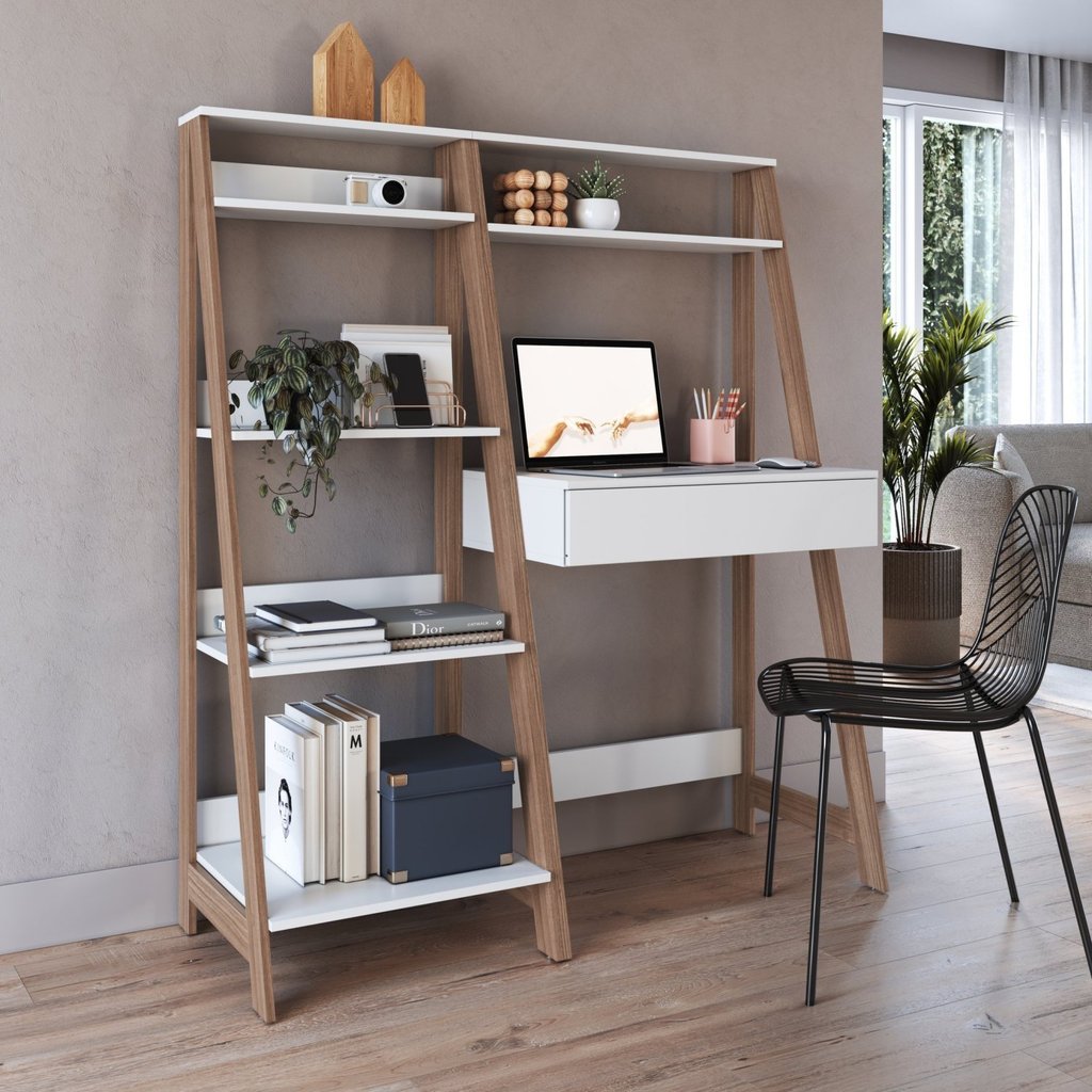 Conjunto Escrivaninha e Estante 1 Gaveta Moderno Conjunto Escrivaninha e Estante 1 Gaveta Moderno - Oferta na Shopee