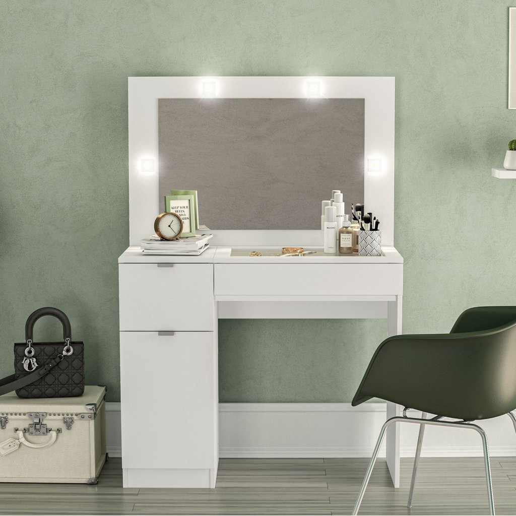 Penteadeira com Organizador 1 Porta 2 Gavetas Bahia Penteadeira com Organizador 1 Porta 2 Gavetas Bahia - Oferta na Shopee