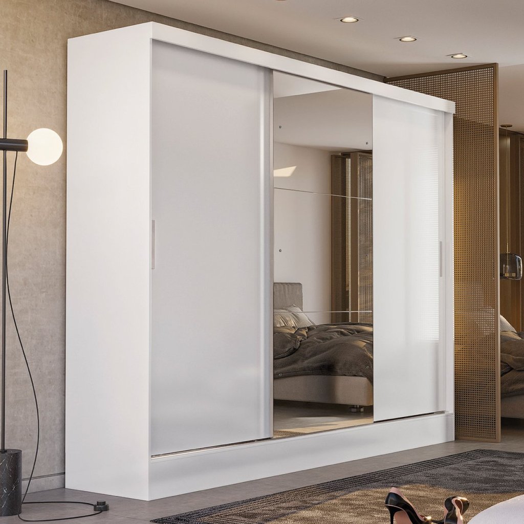 Guarda Roupa Casal 3 Portas 4 Gavetas Plata Branco Guarda Roupa Casal 3 Portas 4 Gavetas Plata Branco - Oferta na Shopee