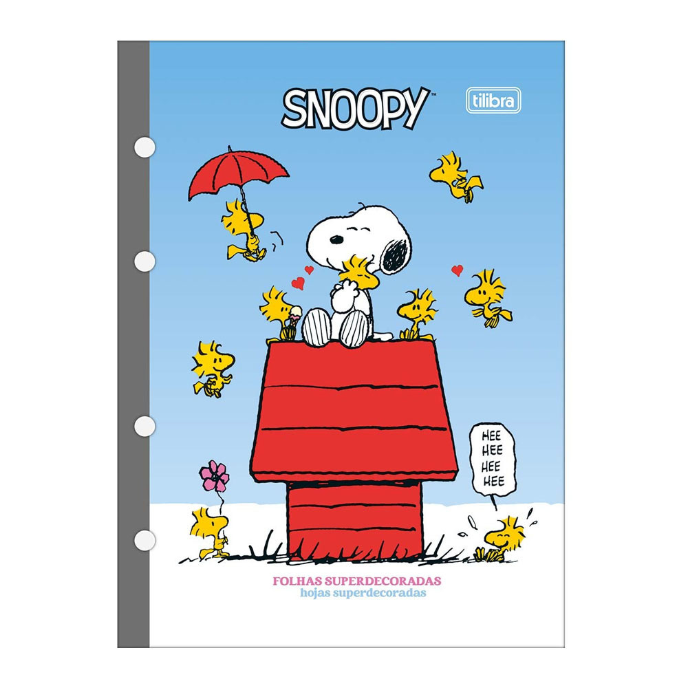 Bloco para fichário colegial Tiliflex Snoopy 4 furos 80 folhas Tilibra - Oferta na Shopee