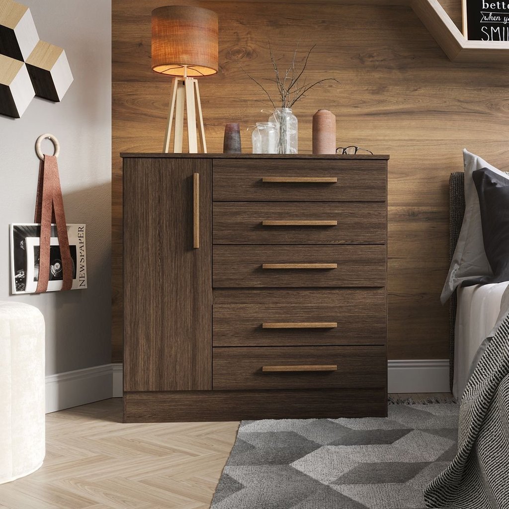 Cômoda para Quarto 1 Porta 5 Gavetas Advantage Cômoda para Quarto 1 Porta 5 Gavetas Advantage - Oferta na Shopee