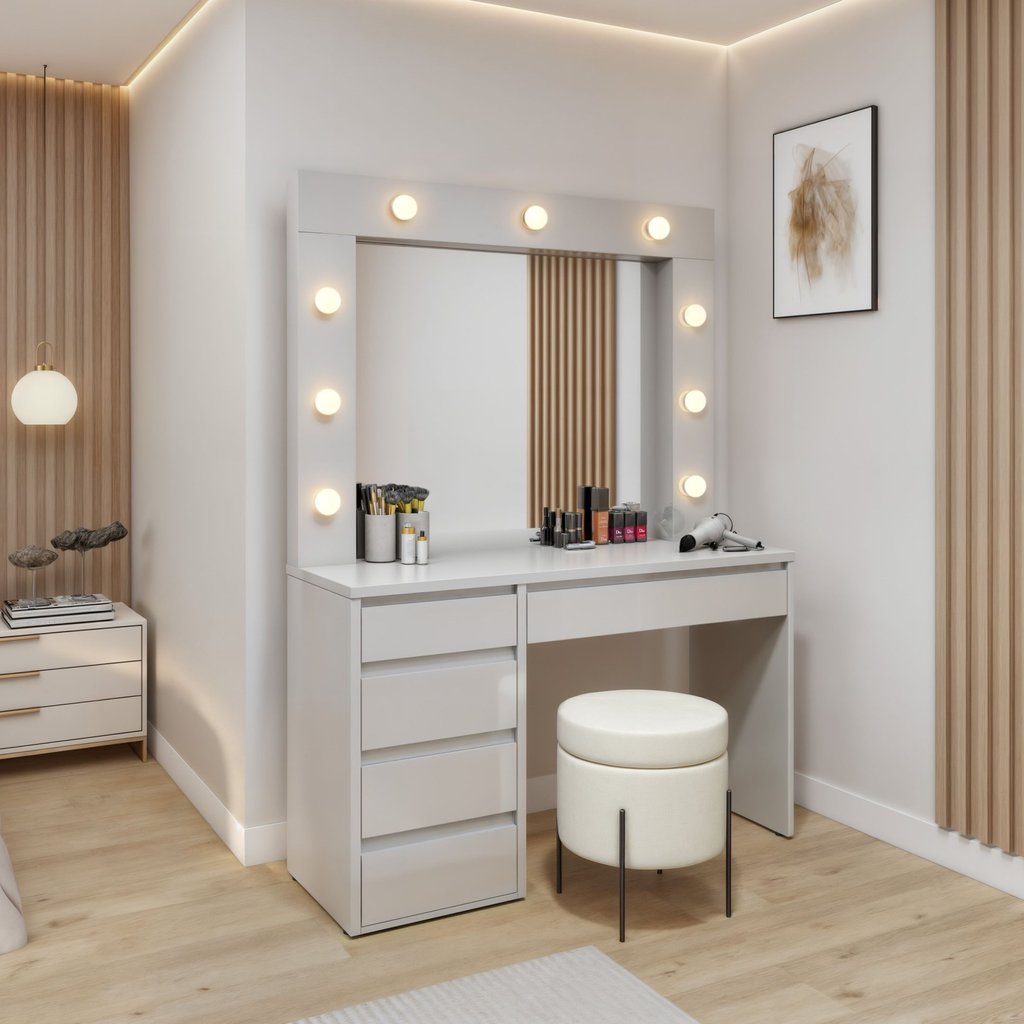 Penteadeira Camarim 100% MDF 184 X 136cm Anne Off White Penteadeira Camarim 100% MDF 184 X 136cm Anne Off White - Oferta na Shopee