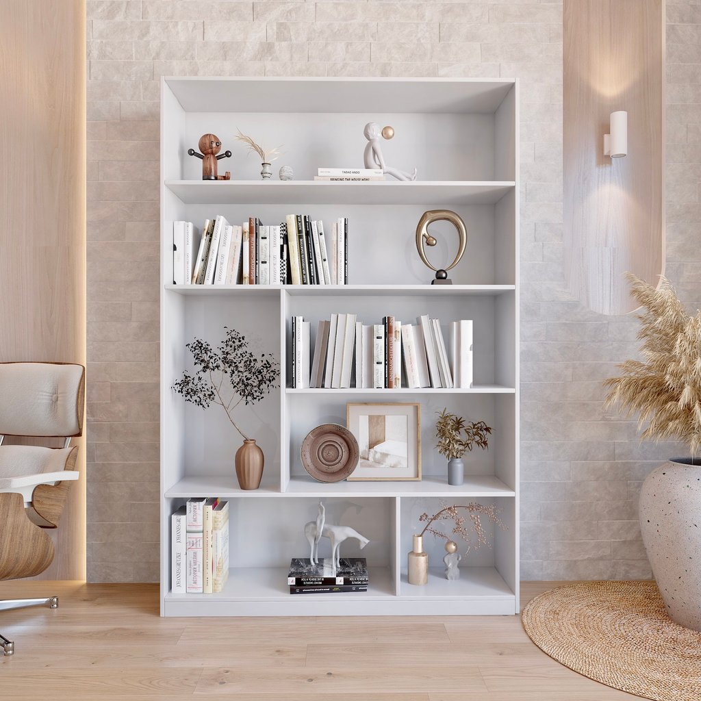 Estante para Livros 180cmx120cm 5 Prateleiras Seattle Yescasa Branco Estante para Livros 180cmx120cm 5 Prateleiras Seattle Yescasa Branco - Oferta na Shopee