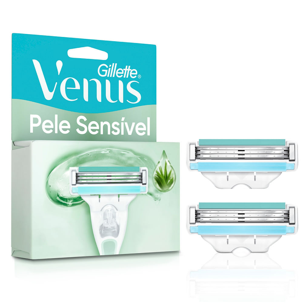 Carga para Aparelho de Depilar Gillette Venus Pele Sensível Refil 2 Unidades - Oferta na Shopee