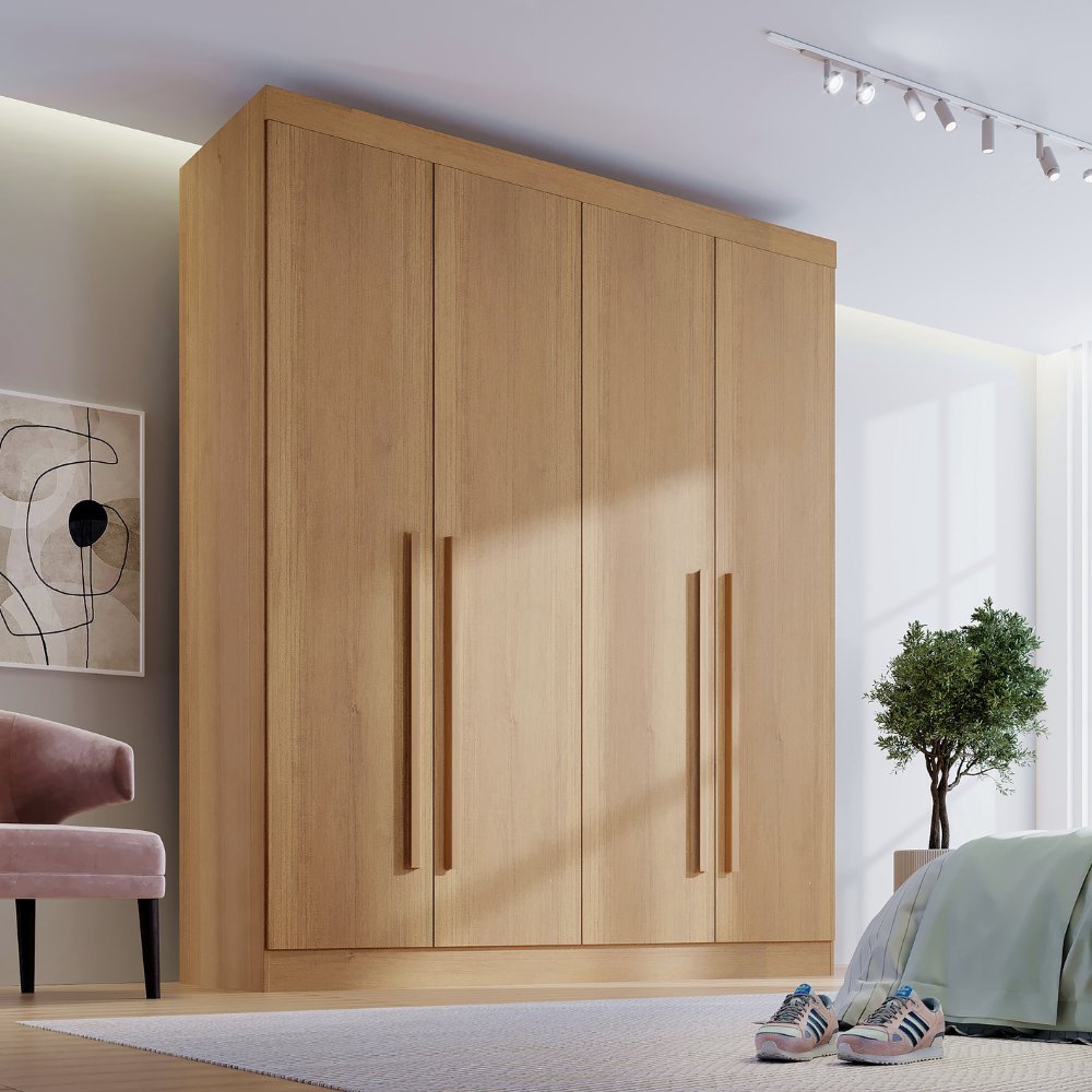 Guarda Roupa Solteiro MDF 4 Portas 3 Gavetas Paris Plus Cinamomo Guarda Roupa Solteiro MDF 4 Portas 3 Gavetas Paris Plus Cinamomo - Oferta na Shopee