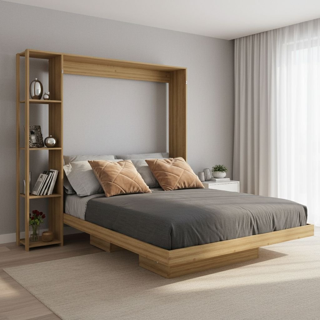Cama Articulada de Casal com 4 Prateleiras e 2 Nichos CM8014 Amendoa Cama Articulada de Casal com 4 Prateleiras e 2 Nichos CM8014 Amendoa - Oferta na Shopee