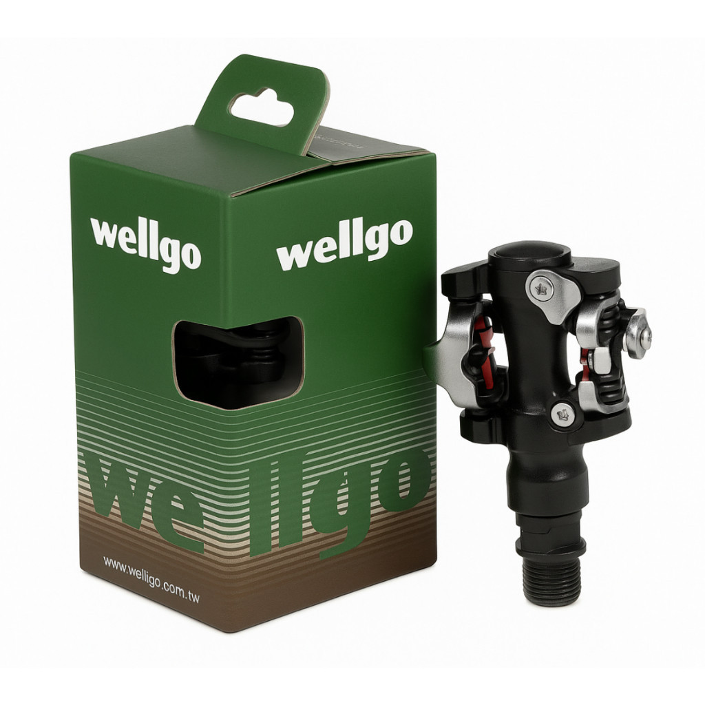 Pedal Clip Wellgo M919 MTB Alumínio 9/16 Preto + Taco Inclusos - Oferta na Shopee