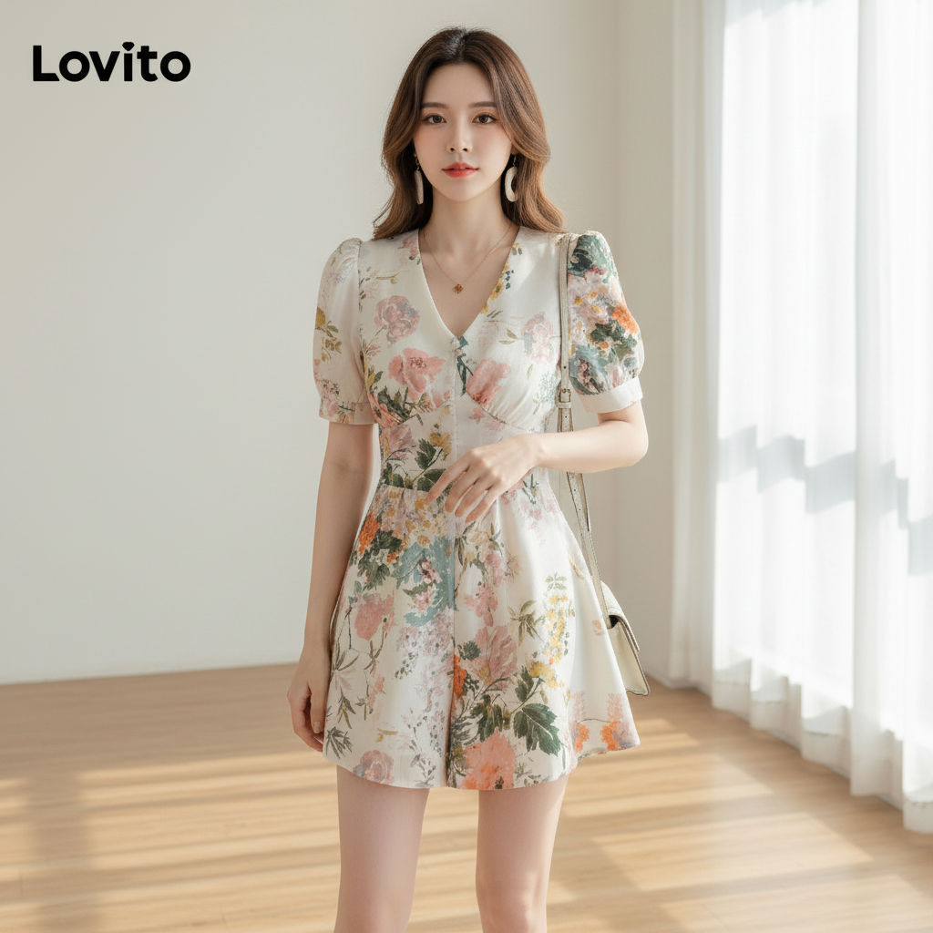 Lovito Macacão Sofisticado Com Estampa Tribal De Pérolas E Estampa Para Mulheres LNE73532 - Oferta na Shopee