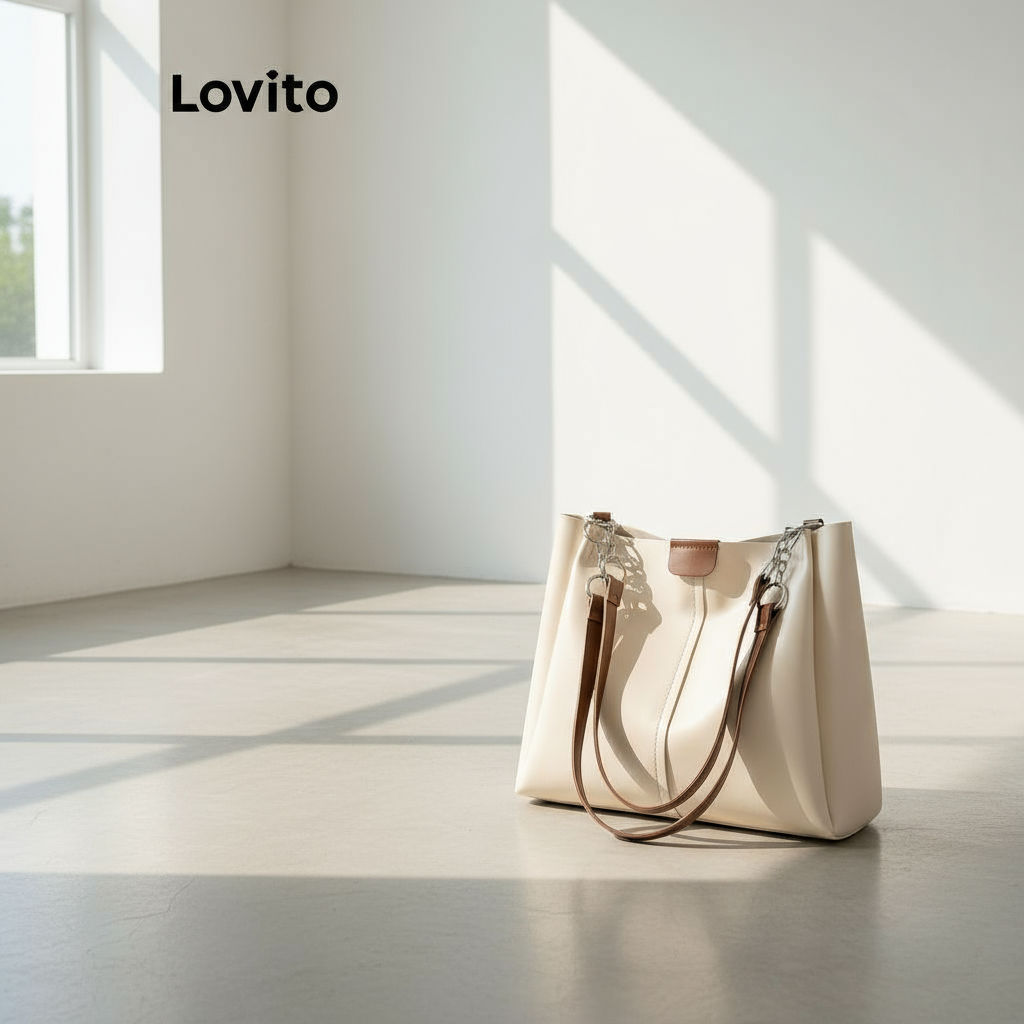 Lovito Saco De Ombro Feminino Casual Lisa Texturizada de Alta Capacidade para Uso Diário LFA04285 - Oferta na Shopee