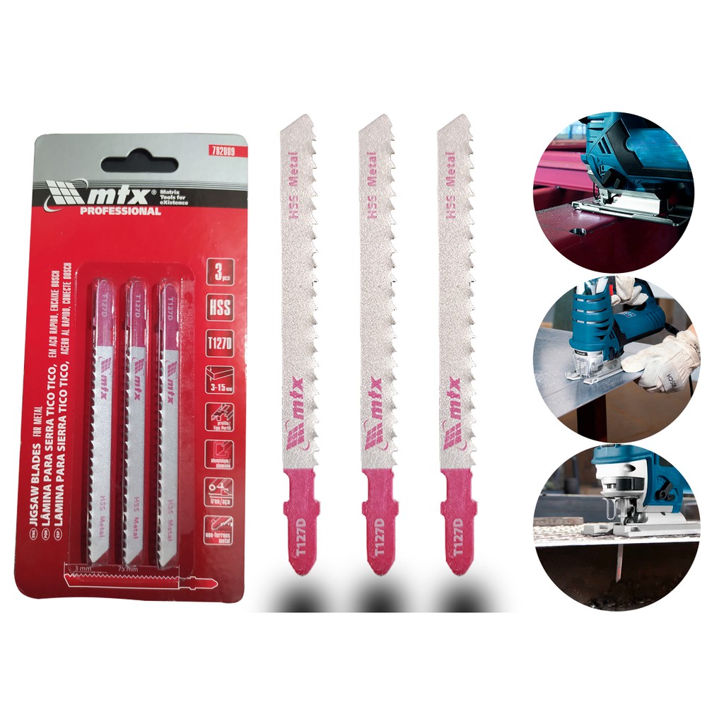 Kit Lâminas Para Serra Tico Tico 75 X 3mm  Metalon Ferro Universal 3 Peças Profissional