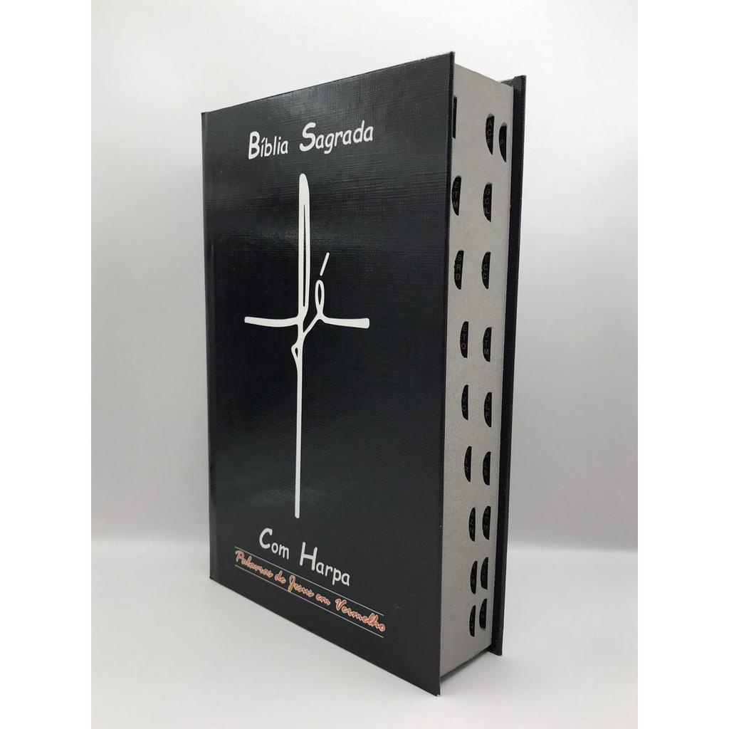 Bíblia Sagrada Tamanho Grande com Harpa Palavras de Jesus em Vermelho Capa Dura Fé Bíblia Sagrada Tamanho Grande com Harpa Palavras de Jesus em Vermelho Capa Dura Fé
