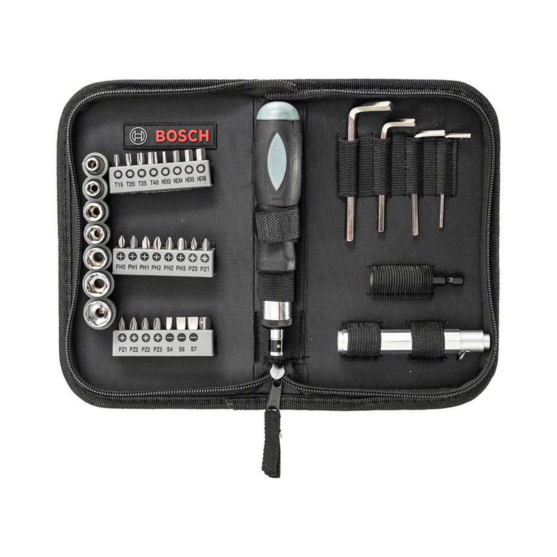 Kit de Pontas e Soquetes Bosch para parafusar com 38 Peças Kit de Pontas e Soquetes Bosch para parafusar com 38 Peças