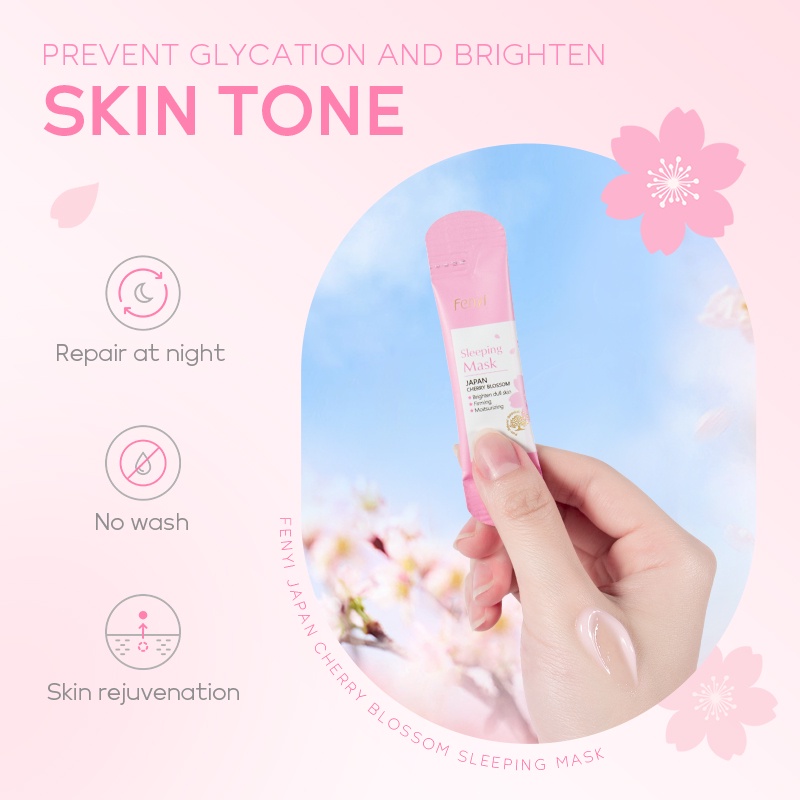 Máscara De Dormir Com Flor De Cerejeira Sakura/Hidratante/Firmadora 3g Máscara De Dormir Com Flor De Cerejeira Sakura/Hidratante/Firmadora 3g