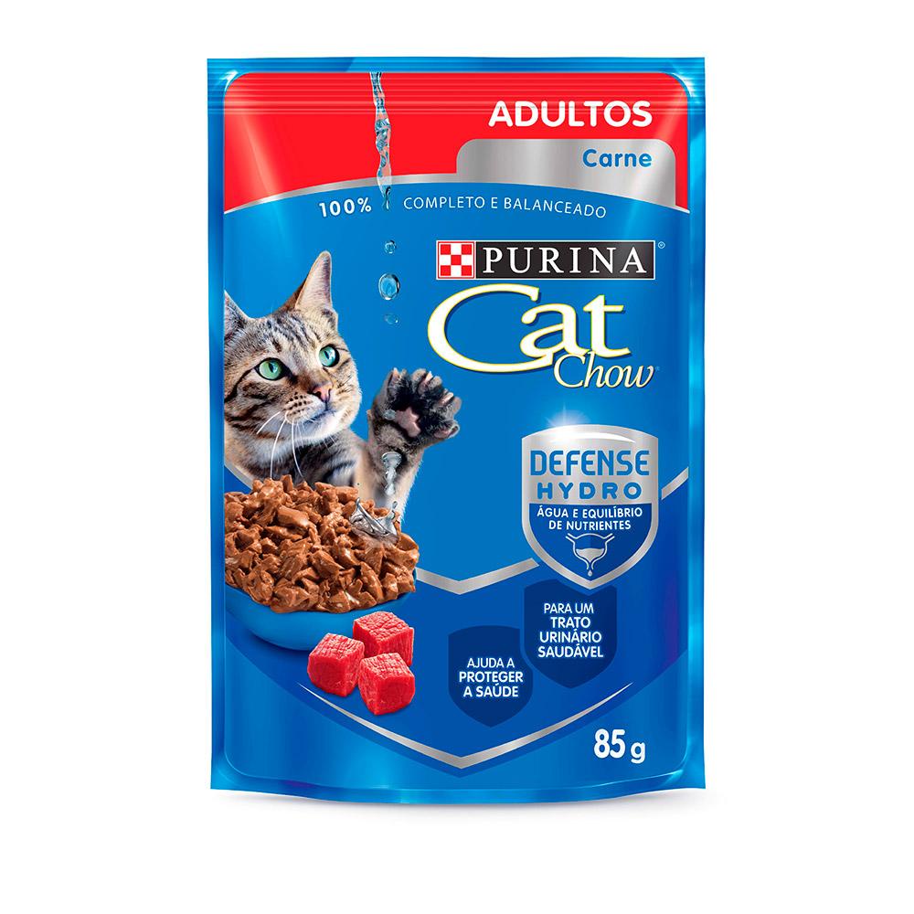 Ração Úmida Sachê Cat Chow Gatos Adultos Carne Ao Molho 85g Ração Úmida Sachê Cat Chow Gatos Adultos Carne Ao Molho 85g