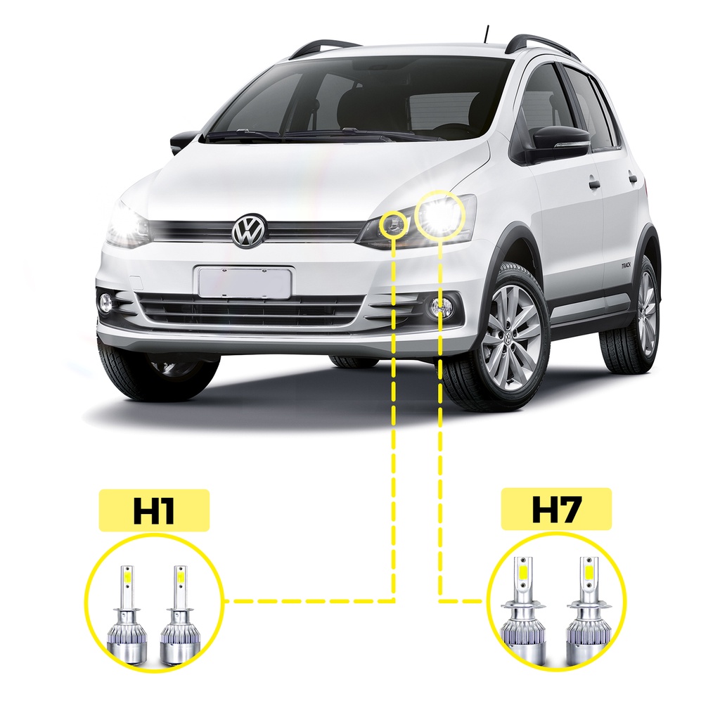 Kit Ultra LED Volkswagen Fox 2004/2022 20000 Lúmens 6500K Kit Ultra LED Volkswagen Fox 2004/2022 20000 Lúmens 6500K