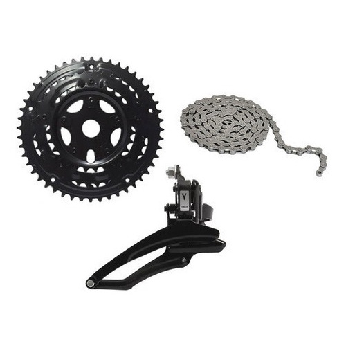Kit Relação Bike Câmbio Dianteiro + Coroa Tripla + Corrente Kit Relação Bike Câmbio Dianteiro + Coroa Tripla + Corrente