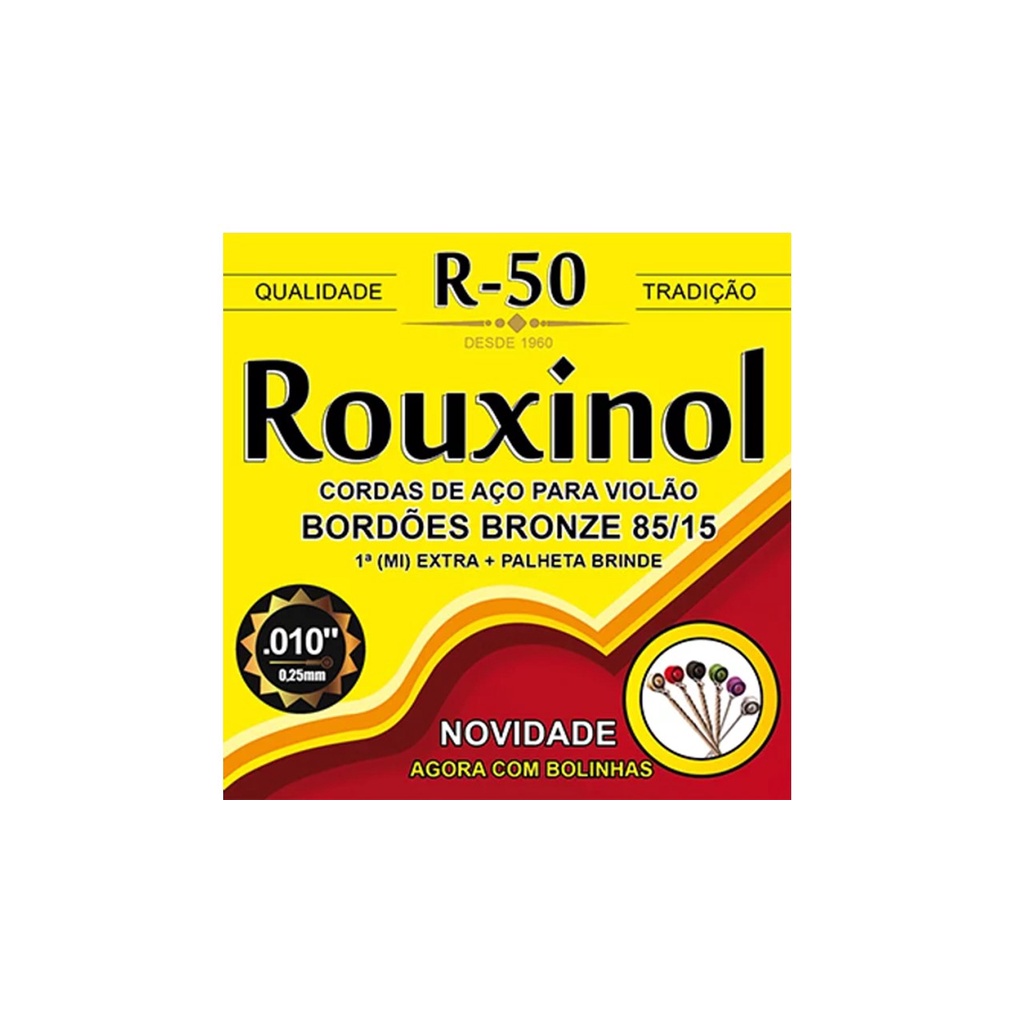 Encordoamento Cordas de Aço para Violão Rouxinol R50 Encordoamento Cordas de Aço para Violão Rouxinol R50