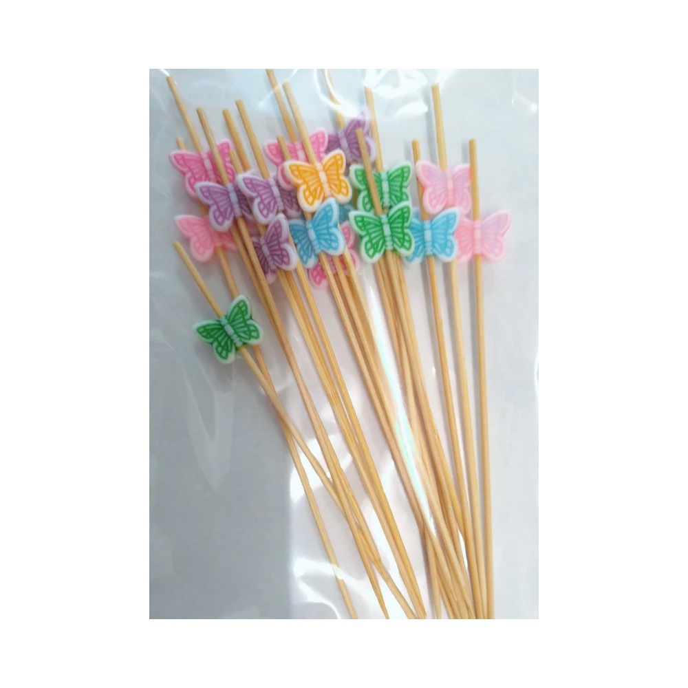 Palito em Bambu p/ petiscos Borboleta colorida – 20 Unidades – 12 cm – Silver Festas – Rizzo. Palito em Bambu p/ petiscos Borboleta colorida – 20 Unidades – 12 cm – Silver Festas – Rizzo.