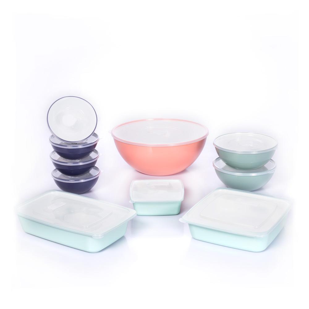 Conjunto de Tigelas de Plástico com Tampa Plasútil 10 Peças Conjunto de Tigelas de Plástico com Tampa Plasútil 10 Peças