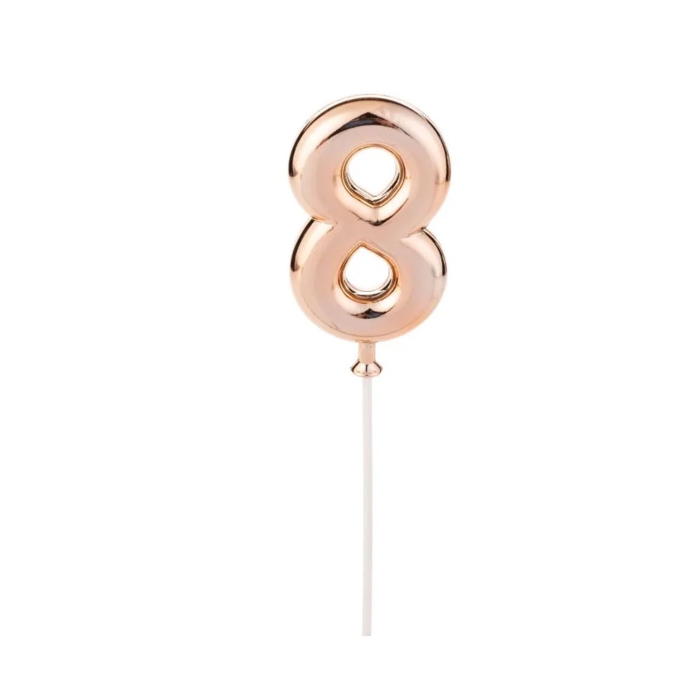 Topo de Bolo Rose Gold – 01 Unidade – Silver Festas – Rizzo Número:8 Topo de Bolo Rose Gold – 01 Unidade – Silver Festas – Rizzo Número:8