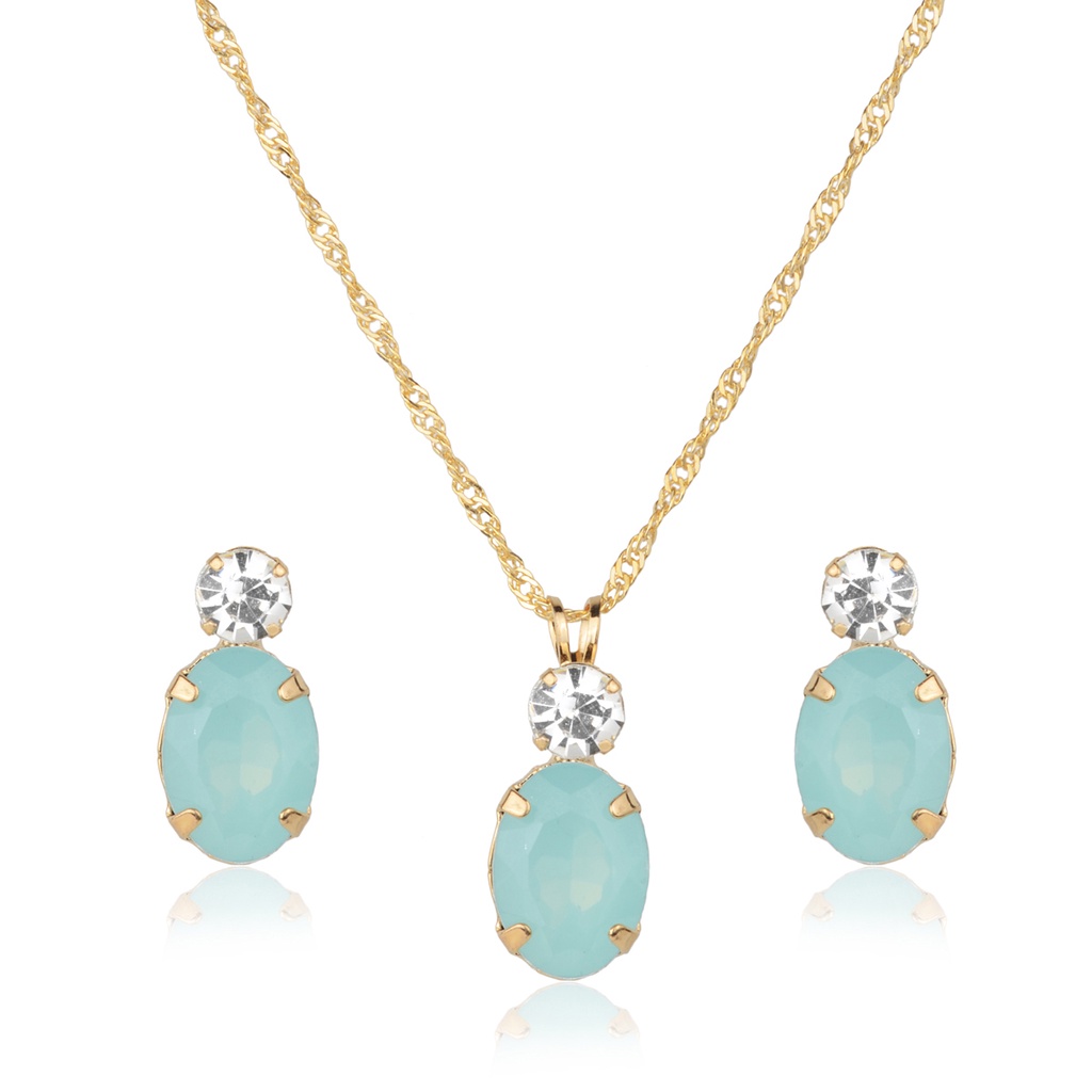 Kit Conjunto de Semijoia com Pedra Oval Azul Turmalina Banhado a Ouro 18K Original Presente Moda Gift Aniversário Tendência Estilo Mulher Esposa Namorada Mãe Barato CJ6470 Kit Conjunto de Semijoia com Pedra Oval Azul Turmalina Banhado a Ouro 18K Original Presente Moda Gift Aniversário Tendência Estilo Mulher Esposa Namorada Mãe Barato CJ6470