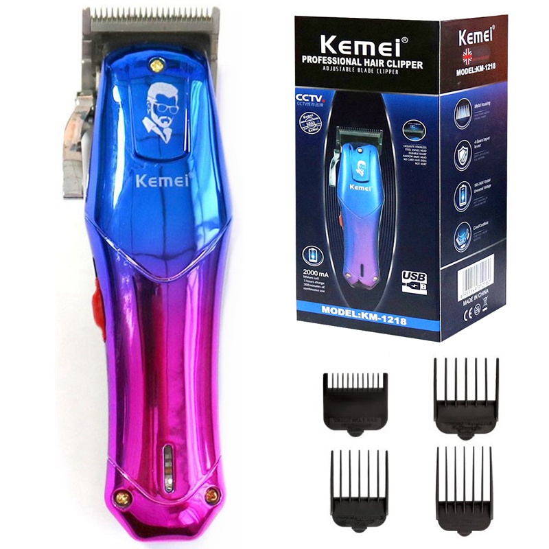 Aparador De Cabelo Kemei Original Sem Fio Para Homens Potente Máquina De Corte Recarregável Elétrica De Barba Ajustável Aparador De Cabelo Kemei Original Sem Fio Para Homens Potente Máquina De Corte Recarregável Elétrica De Barba Ajustável