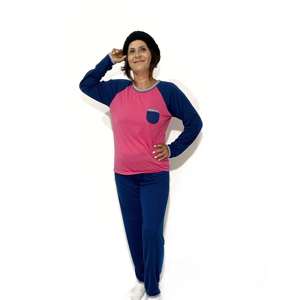 Conjunto Roupa De Dormir Pijama De Inverno Feminino Blusa Manga Longa E Calca Conjunto Roupa De Dormir Pijama De Inverno Feminino Blusa Manga Longa E Calca