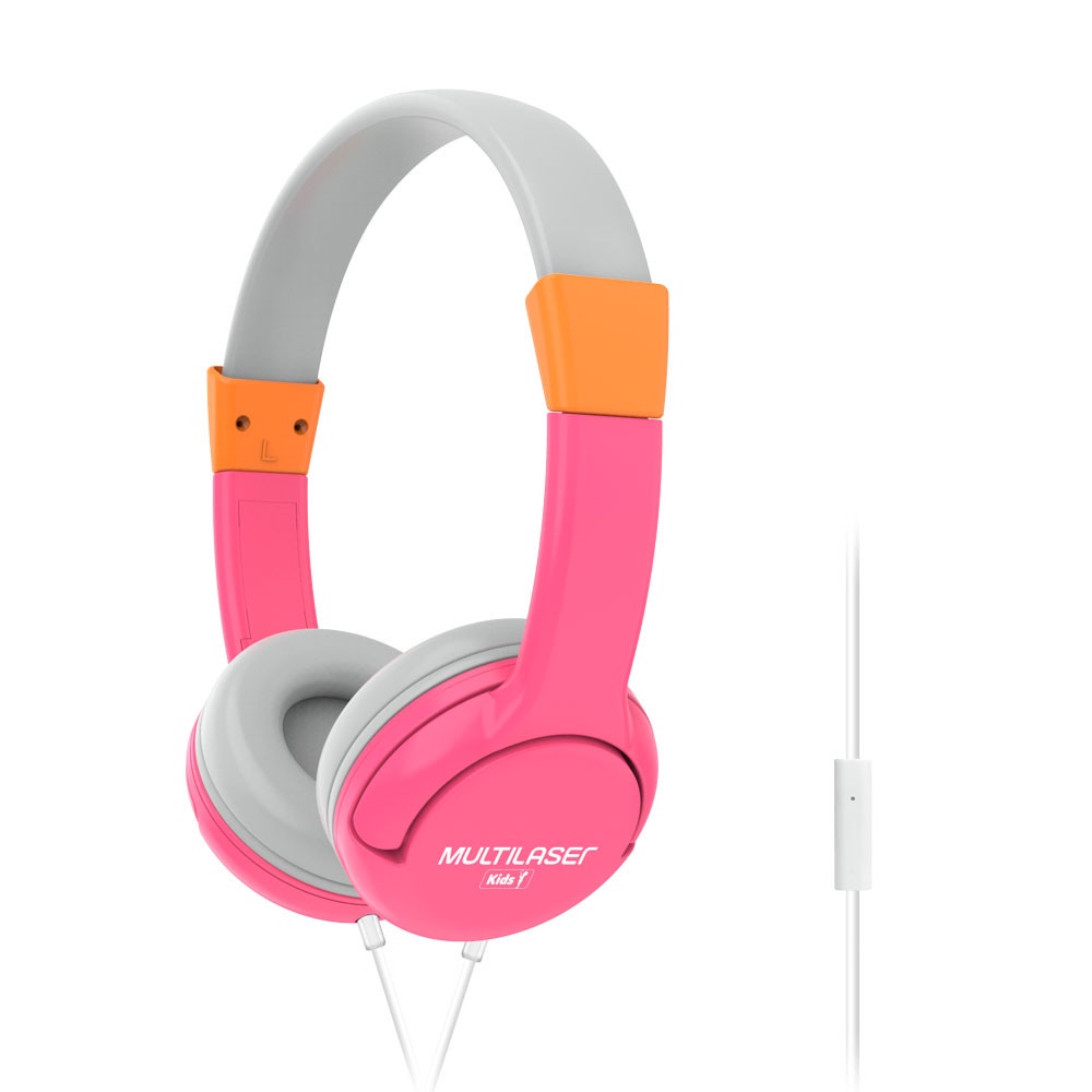Headphone Multilaser Kids Happy com Haste Ajustável Rosa – PH378 Headphone Multilaser Kids Happy com Haste Ajustável Rosa – PH378