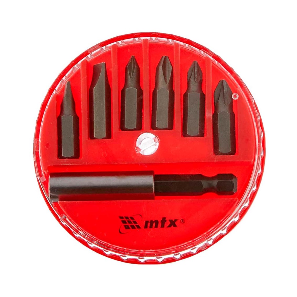 Jogo De 7 Bits Com Adaptador Magnético De Aço – Mtx 113929 Jogo De 7 Bits Com Adaptador Magnético De Aço – Mtx 113929