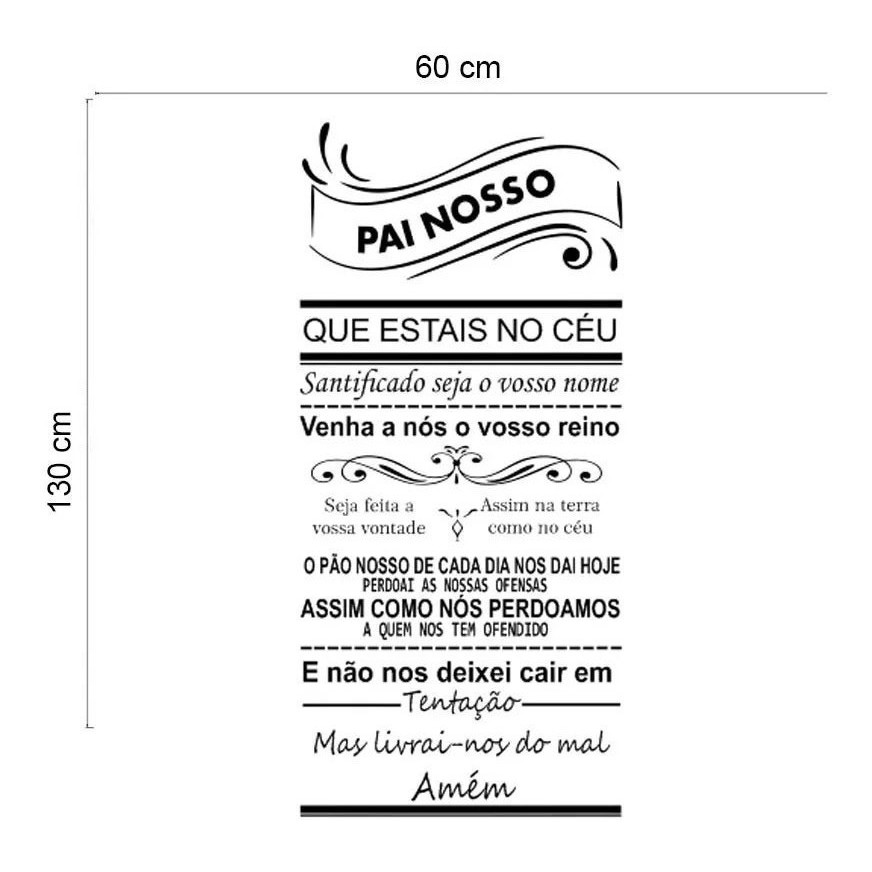 Adesivo Decorativo De Parede Quarto Sala Oração Pai Nosso Adesivo Decorativo De Parede Quarto Sala Oração Pai Nosso