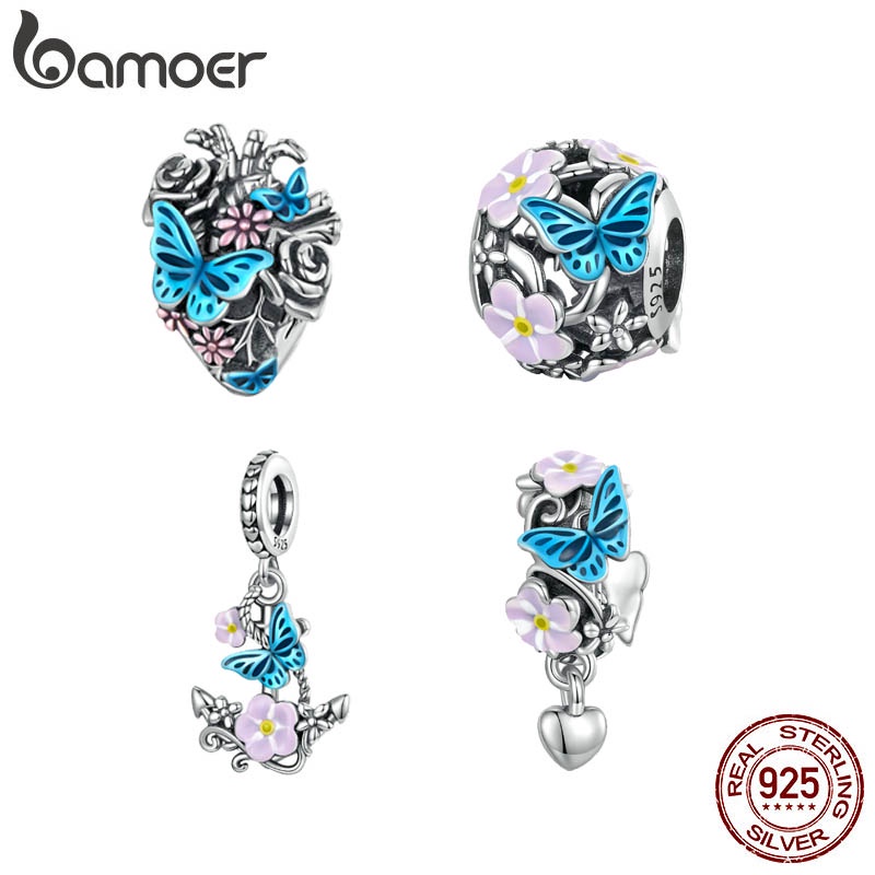 Bamoer Beads Pingentes De Prata 925 Borboleta Versão Para Colar/Pulseiras/Diy Bamoer Beads Pingentes De Prata 925 Borboleta Versão Para Colar/Pulseiras/Diy