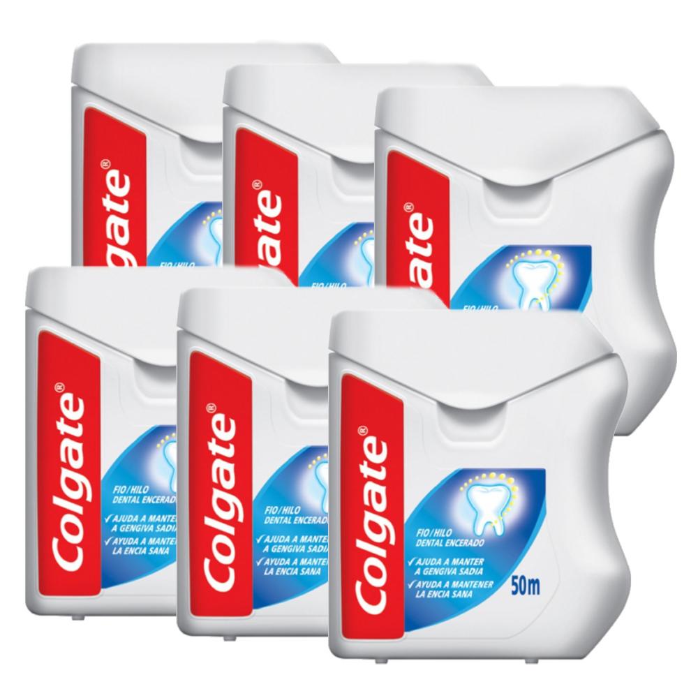 Kit Fio Dental Colgate Total 50m com 6 unidades Kit Fio Dental Colgate Total 50m com 6 unidades