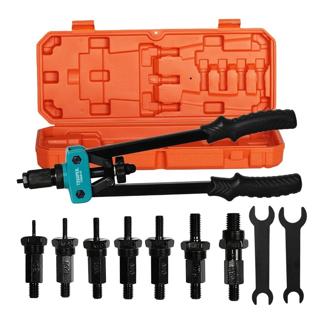 Alicate Rebitador Profissional com Maleta e 6 Mandris Tipo Alavanca – Tssaper Alicate Rebitador Profissional com Maleta e 6 Mandris Tipo Alavanca – Tssaper